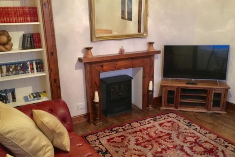 A fireplace in the living area will keep things cosy if the Scottish weather turns chilly.