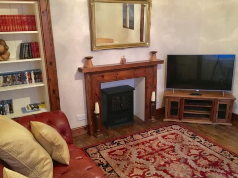 A fireplace in the living area will keep things cosy if the Scottish weather turns chilly.