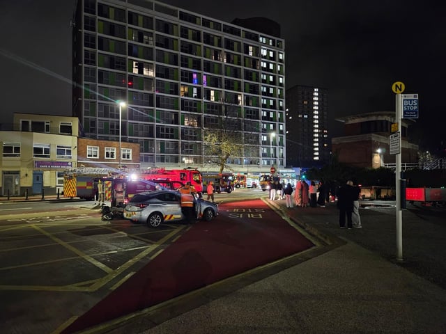 Tower block fire at The Hard early on Friday morning