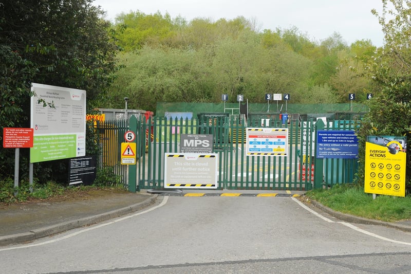 Household Waste Recycling Centres,inclusing this one in Bishop's Waltham, were closed across the country  (130420-7810)