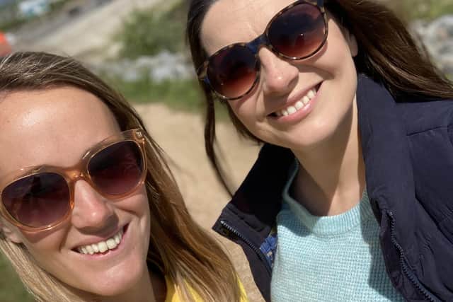 Queen Alexandra Hospital doctors, Helena Edwards (left) and Amanda Laird, are hoping to raise £2,000 for the Mountbatten Hospice by each walking 150 miles.