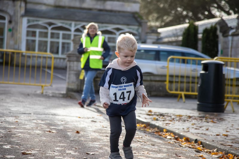 Thousands arrived in Gosport on Sunday morning for the Gosport Half Marathon, complete with childrens fun runs.

Pictured - Kriss Suter, 4 was the final youngster across the line in the 11 and under fun run.

Photos by Alex Shute