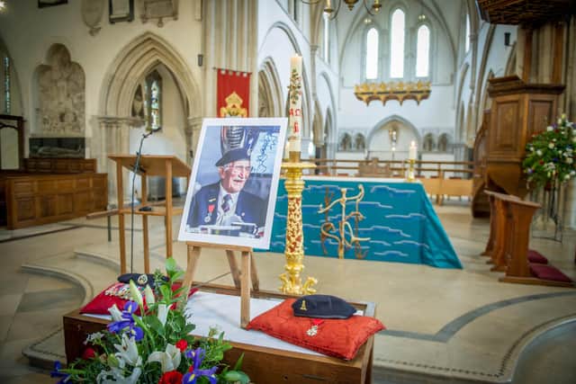 The memorial service for D-Day hero, John Jenkins at Portsmouth cathedral.
Picture: Habibur Rahman
