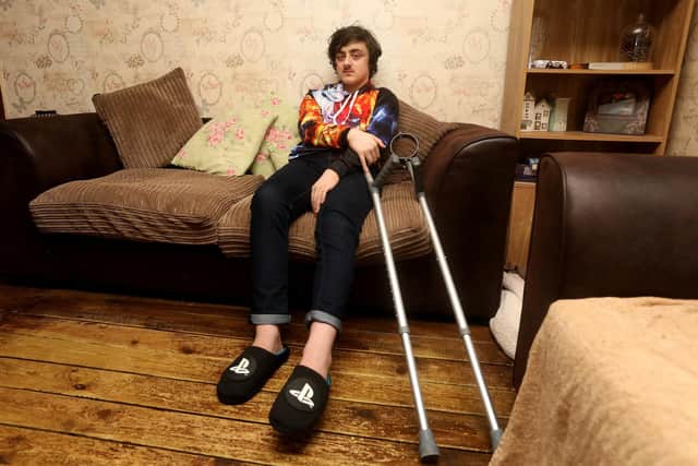 Pictured is Hayden Newman, 14, at his home in Cosham.
Picture: Sam Stephenson