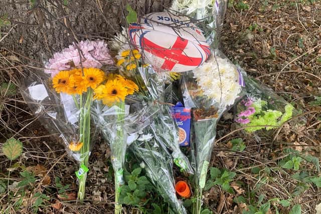 Tributes have been left for a 20-year-old man who died in West Lane, Hayling Island, just before 7.30am on Saturday, October 10 when the black Mazda 2 he was driving left the road and hit a tree just south of Daw Lane. Picture: Sarah Standing
