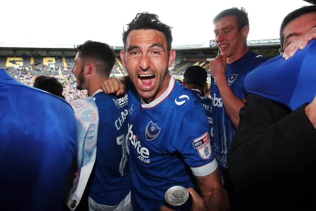 Gary Roberts helped Pompey to the League Two title in 2016-17 under Paul Cook. Picture: Joe Pepler