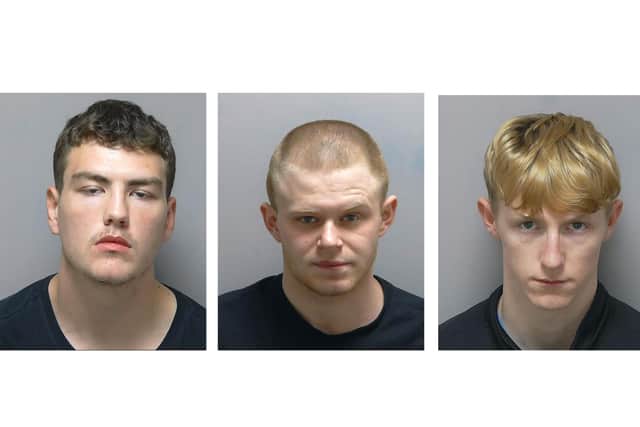 Luke MacDonald (left) was jailed for 54 months, Rhys Conner for 46 months and Harlie Frampton (right) got 40 months for their part in conspiracy to burgle across Portsmouth