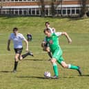 George Barton, right, scored for East Lodge as they ended their debut Mid-Solent League campaign with a 3-1 victory over Rowner Rovers. Pic: Mike Cooter