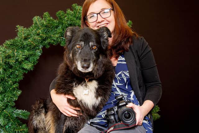 Sam Sayner with her dog, Jessie at her studio in Fareham on 17 December
Picture: Habibur Rahman