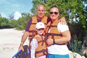 Malcolm McCloskey with wife Patricia and daughter Neola, 10, from Fareham