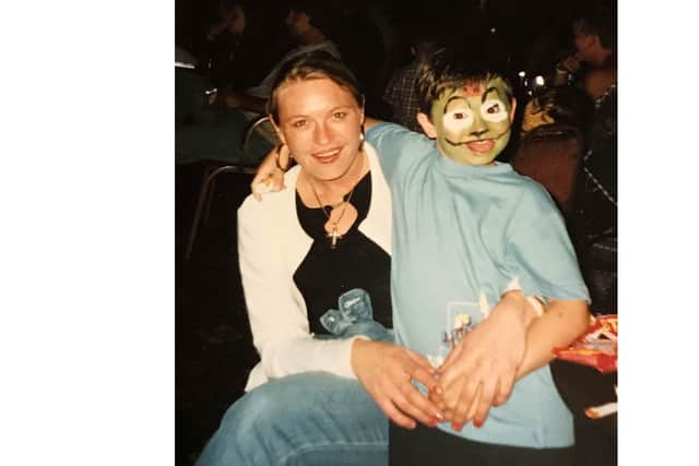 Nicola Tomney with her son Frankie when he was a boy.