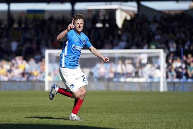 Michael Jacobs netted a sublime second-half free-kick in Pompey's 3-2 victory over Lincoln on Good Friday. Picture: Jason Brown/ProSportsImages