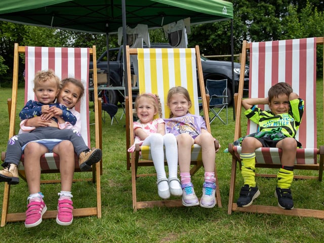 Families enjoyed a petting zoo, games and stalls at Wicor Primary Schools Fayre on Saturday afternoon.
Pictured - Friends enjoying some chill out time on deck chairs supplied by Anywhere Deck Chairs
Photos by Alex Shute