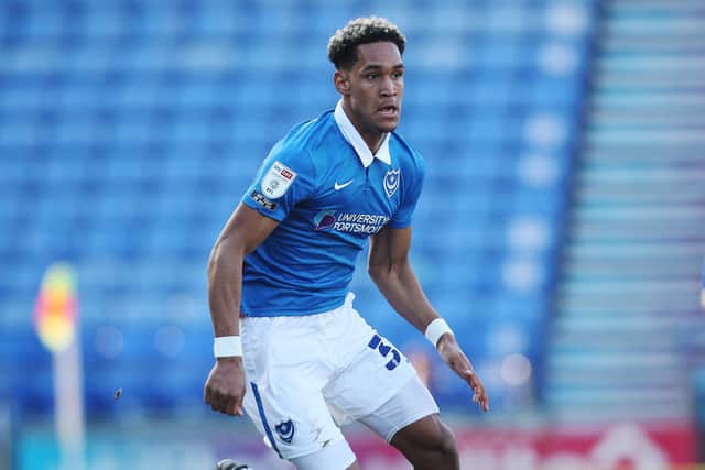 Haji Mnoga has made nine appearances for Pompey this season. Picture: Joe Pepler