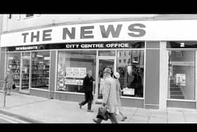 The News city centre office in Lake Road in October 1975. The News PP910