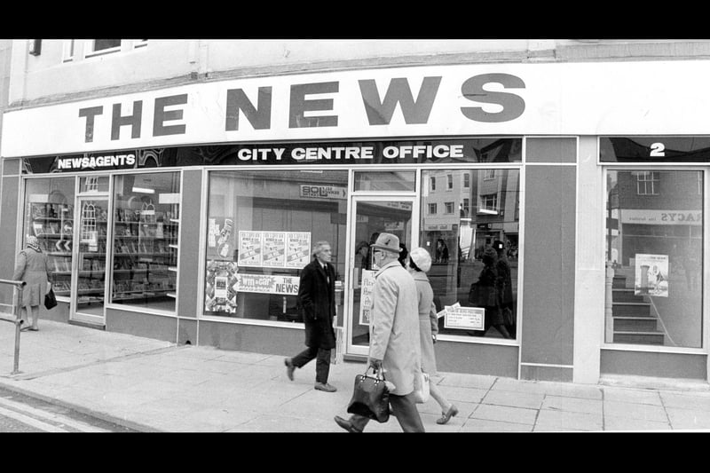 The News city centre office in Lake Road in October 1975. The News PP910