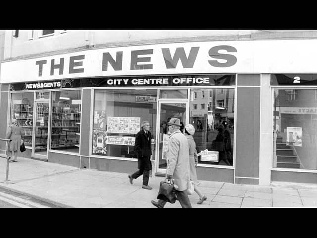 The News city centre office in Lake Road in October 1975. The News PP910