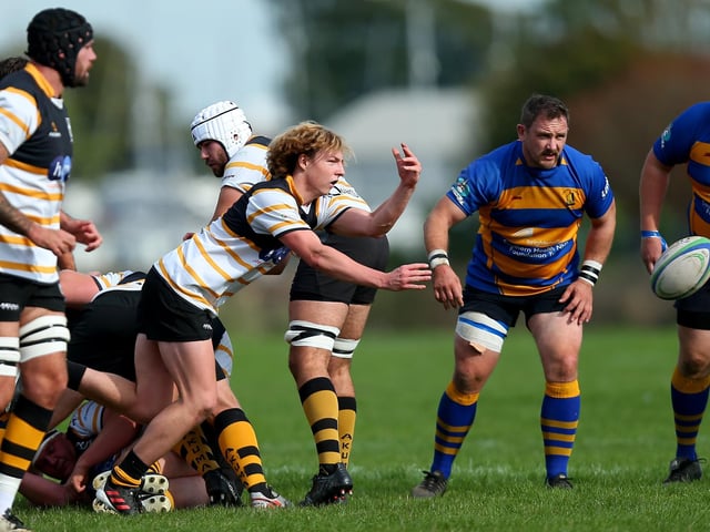 Gosport & Fareham (blue/yellow) v Portsmouth. Picture: Chris Moorhouse