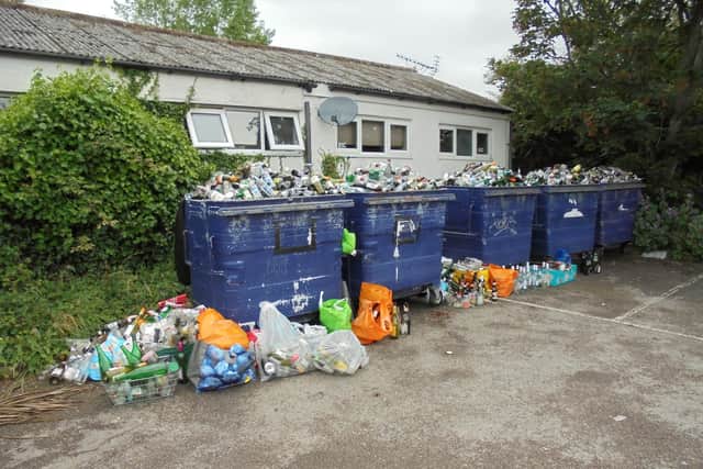 Bags and bottles at Hollow Lane car park. Picture: Richard Coates 