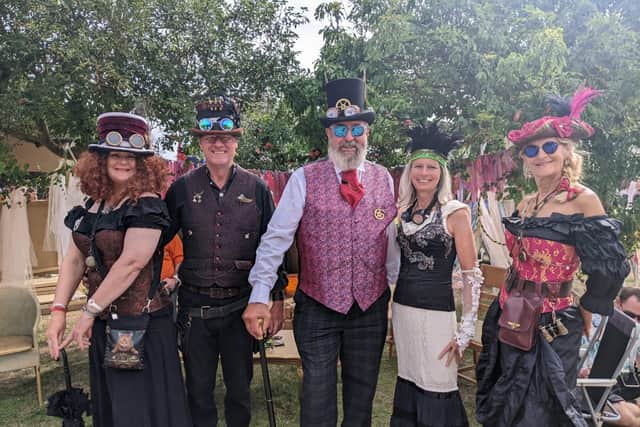 Members of the Gosport Steampunk Society at Victorious Festival 2022.
