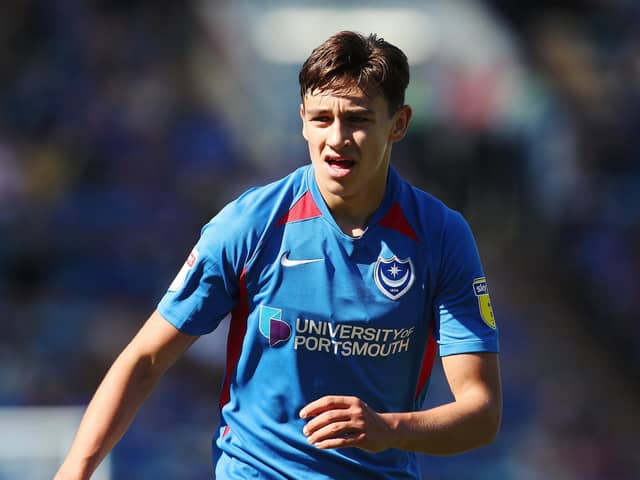 Josh Flint scored on his Pompey debut in September 2019 against Norwich Under-21s in the Leasing.com Trophy - yet was released several months later. Picture: Joe Pepler