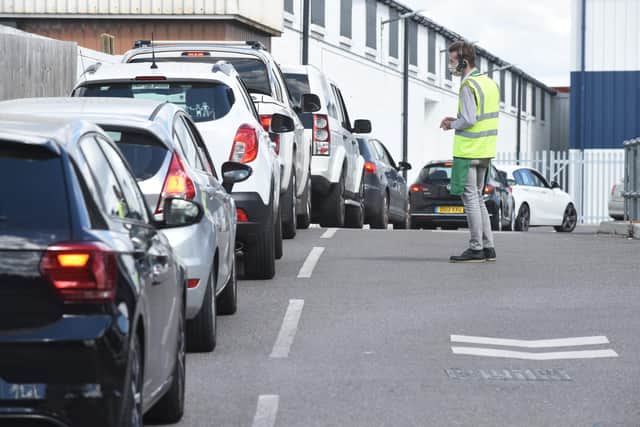 Queues for the Starbucks in Burrfields Road, Copnor 
Picture: Simon Czapp/Solent News & Photo Agency