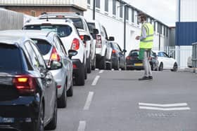 Queues for the Starbucks in Burrfields Road, Copnor 
Picture: Simon Czapp/Solent News & Photo Agency