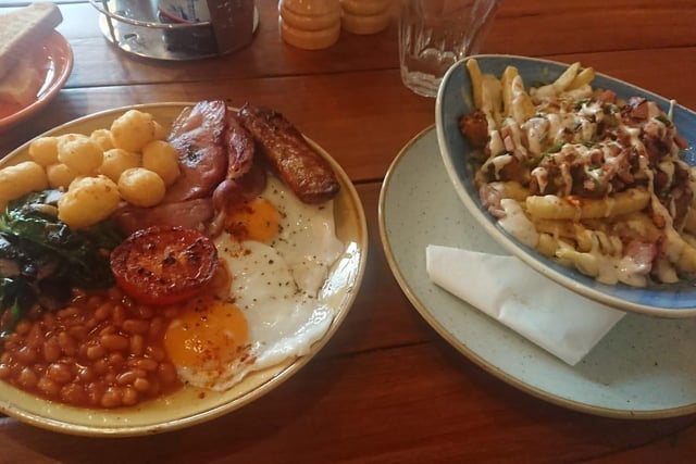 Copnor Kitchen in Copnor Road, Copnor, has a 4.6 rating from 194 Google reviews. Pictured is the big breakfast with a side of loaded chicken and bacon fries.