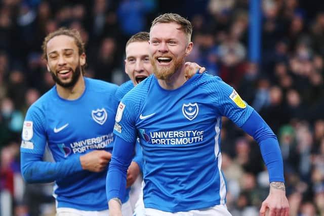 Aiden O'Brien scored five goals in 17 games for Pompey last season, including against new club Shrewsbury. Picture: Joe Pepler