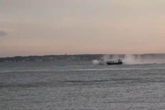 The pilot appeared to lose control of the hovercraft, before having to abort the flight. Picture: Garth Theunissen