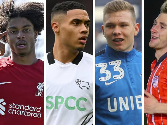 The likes of (L-R) Harvey Blair, Lewis Dobbin, Ethan Walker and Ollie Neill are left wingers who could be available on loan this season.