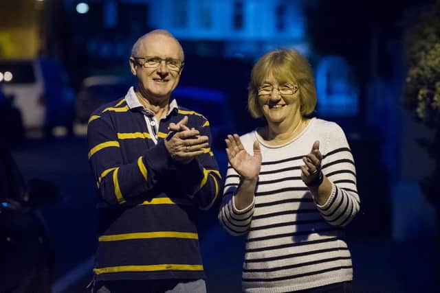 Martin and Theresa Rowe hope the show of public support can boost the morale of front line workers.

Picture: Habibur Rahman