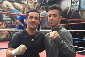 Lucas Ballingall, right, with Anthony Crolla