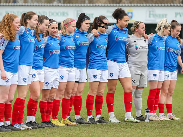 Portsmouth line-up before the game. Picture by Nathan Lipsham
