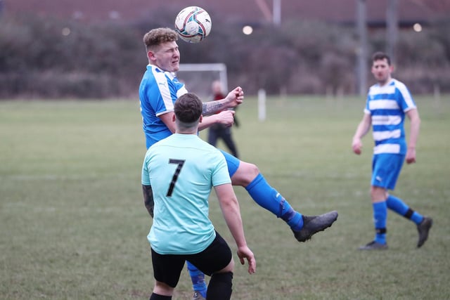 Old Boys Athletic v AC Copnor (blue/white hoops). Picture: Stuart Martin