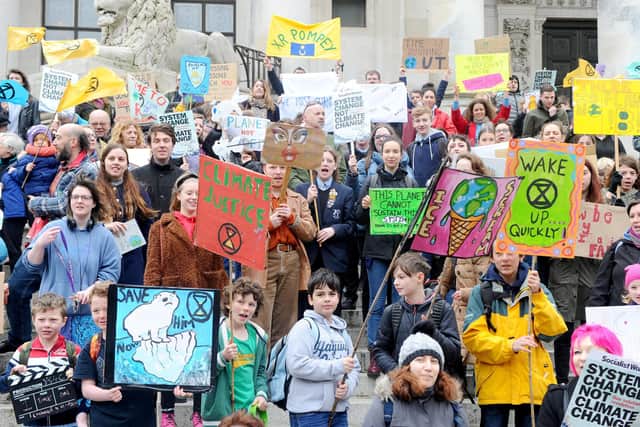A previous climate change protest in Guildhall Square, Portsmouth
Picture: Sarah Standing (150319-2149)