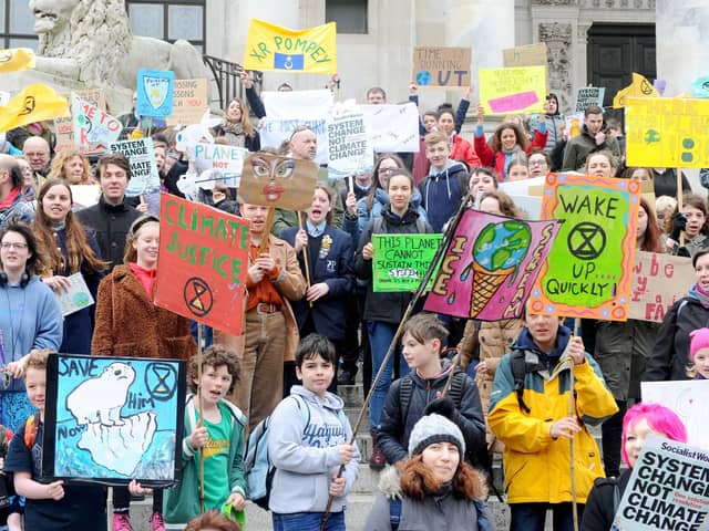 A previous climate change protest in Guildhall Square, Portsmouth
Picture: Sarah Standing (150319-2149)