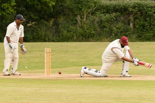 Pictured is: Mohit Patel is bowled.
Picture: Keith Woodland (270621-44)