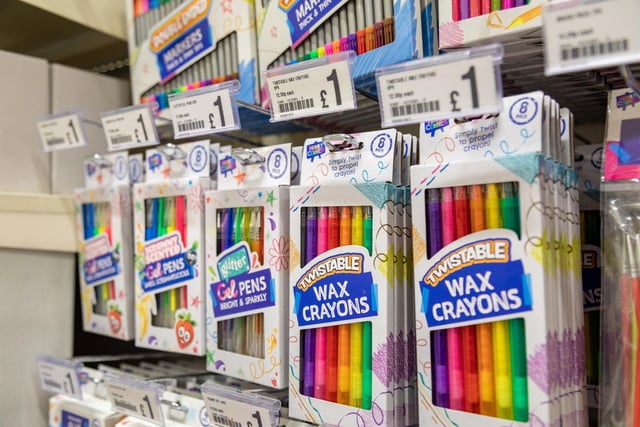 Stationery for just a pound at the Poundland store in Fareham. Picture: Mike Cooter (091223)