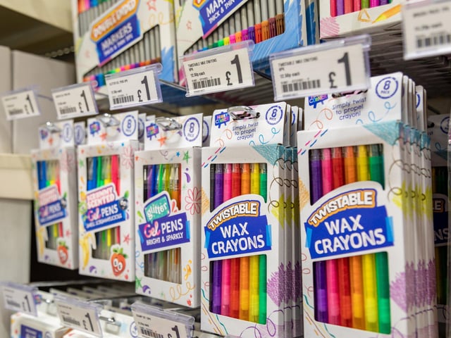 Stationery for just a pound at the Poundland store in Fareham. Picture: Mike Cooter (091223)