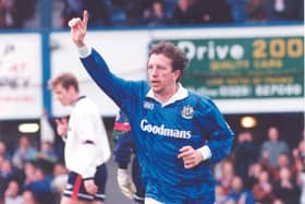 Gerry Creaney scored 22 goals in the 1994-95 campaign - but his season ended early after sustaining a fractured cheekbone outside a Southsea nightclub