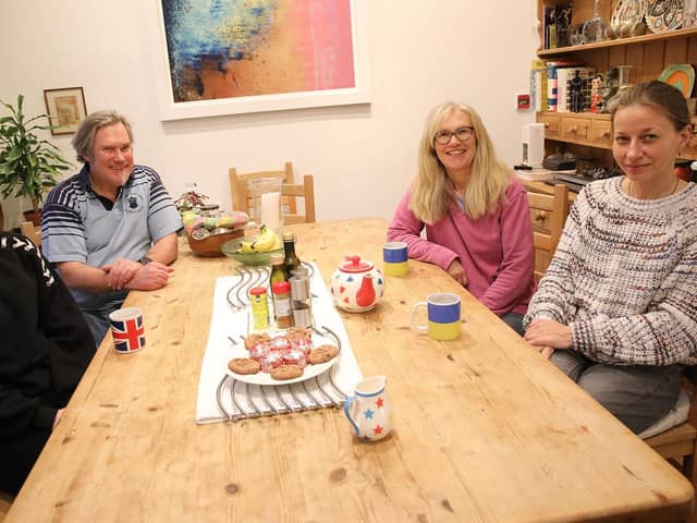 Judy and Andrew Walker with Olha Mazer and her daughter Dasha Makovetska