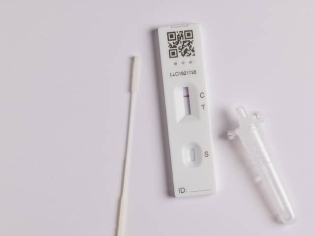A lateral flow self test kit showing a negative result
Picture: Jon Kempner/Adobe Stock