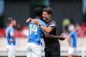 Danny Cowley and Jayden Reid. (Photo by Rogan/Fever Pitch)