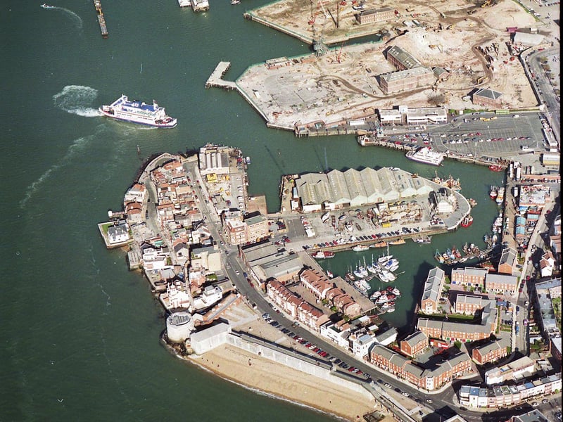 Aerial view of Spice Island, Portsmouth in 1998.