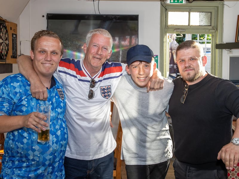 England fans gathered at the Milton Arms in Portsmouth on Sunday evening to watch England's opening game against Serbia in Euro 2024.Photos by Alex Shute