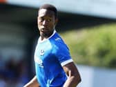 Nicke Kabamba made six appearances for Pompey after arriving from Hampton & Richmond in January 2017. Picture: Joe Pepler