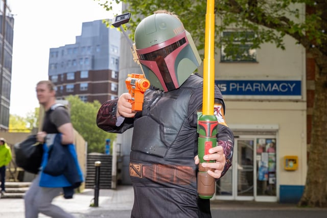 Arthur, 8 from Havant, excited to enter Portsmouth Comic Con.  Photos by Alex Shute