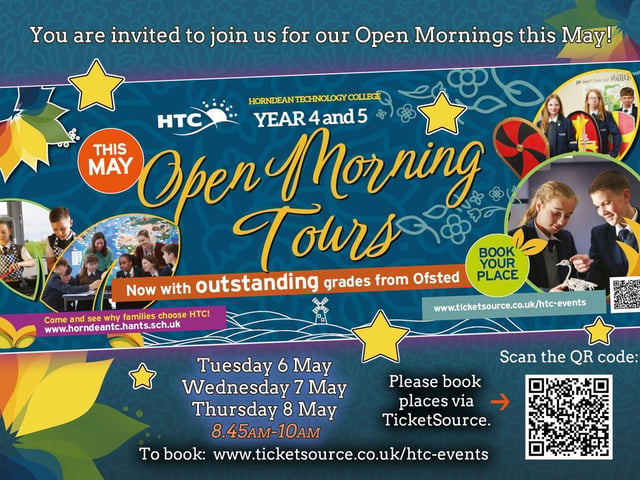 HTC invites primary aged pupils and their families to book on for a tour this May.