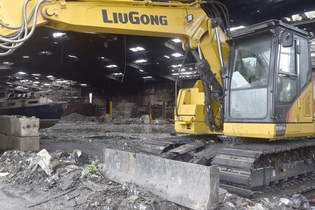 Pictures show the damage caused by the fire at TJ Waste Materials Recovery Facility. Picture: Sarah Standing (080724-6708)